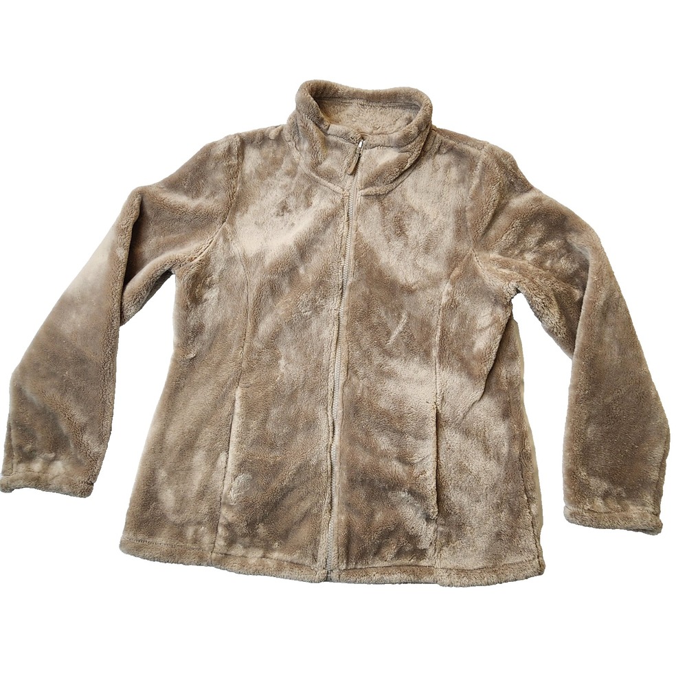 32 Heat woman plush faux jacket Brown Soft Cozy Size L